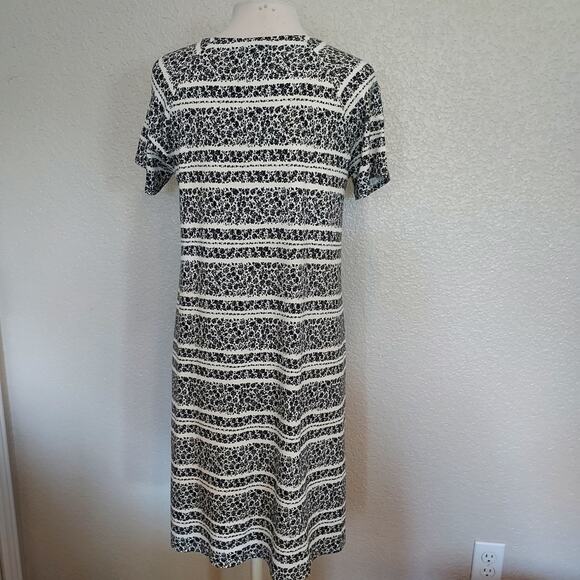 J. Jill Wearever Collection Black & White Paisley Casual Shift Dress Size S - Picture 7 of 11